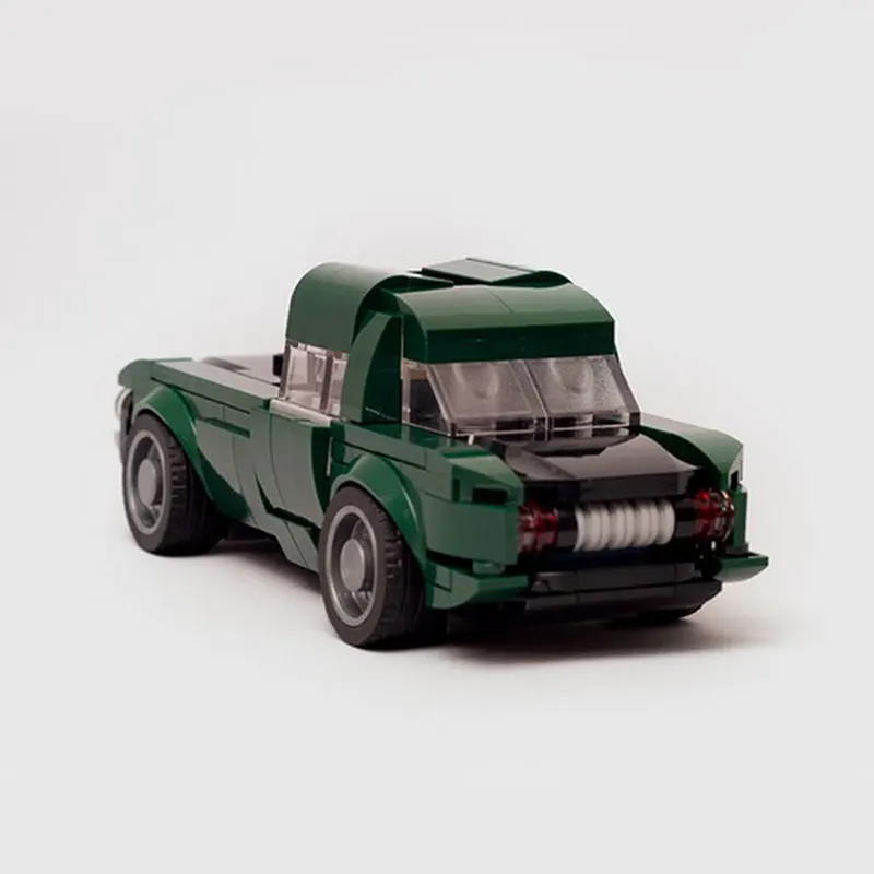 

BuildMoc Retro Classic Green Cars Blocks Vehicle Pull Back Cars Toy Models Bricks Blocks Building For Boys
