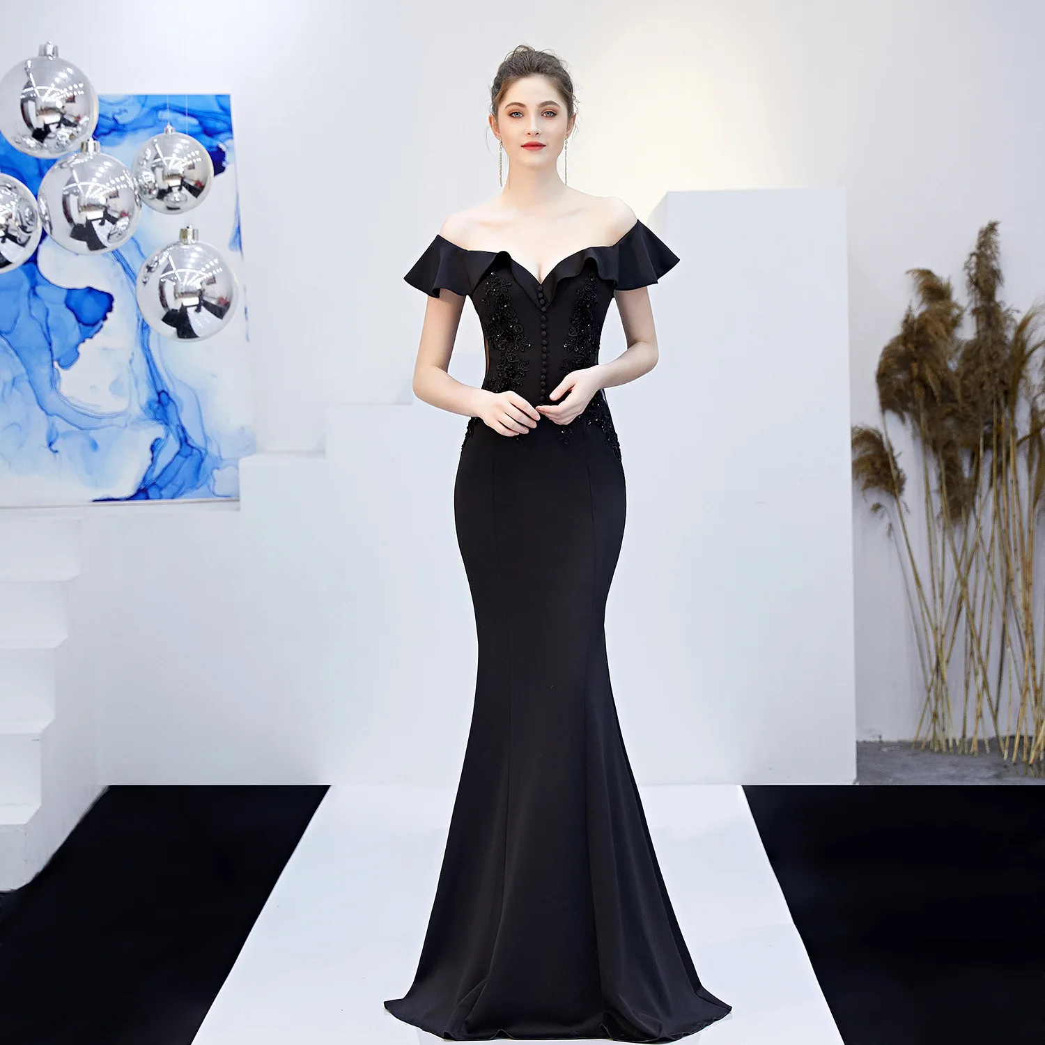 Женское вечернее платье Skyyue халат на молнии с открытой спиной и v образным