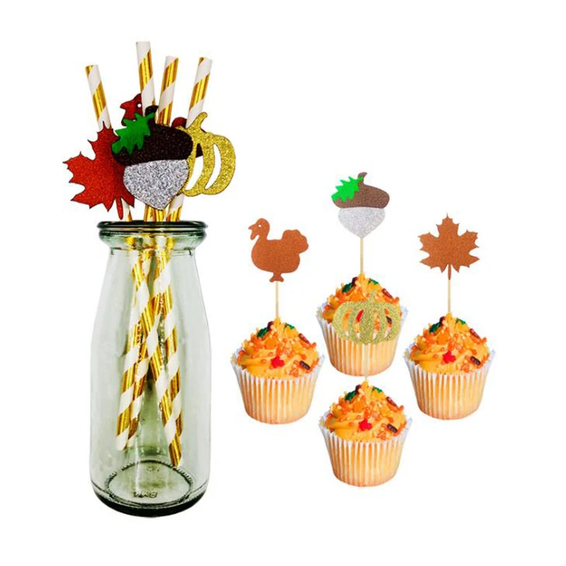 4 шт./компл. Горячая декор для Дня благодарения торт топпера осень в виде