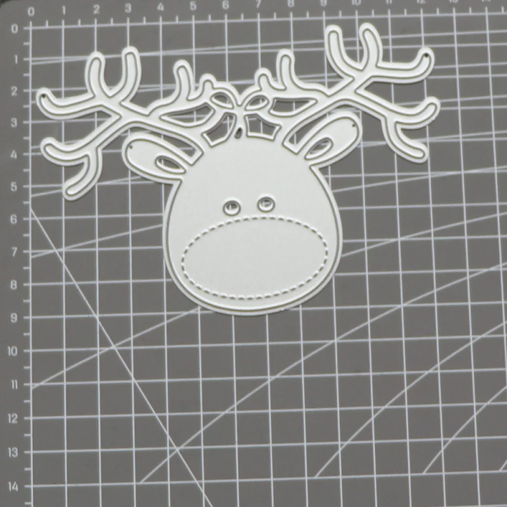 

Christmas Deer Cartoon Elk Head Metal Cutting Dies Stencil for DIY Scrapbooking Paper Card Making Embossing Craft