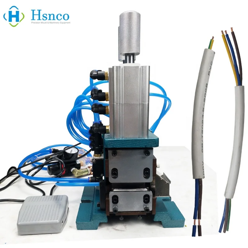 

Excellent quality electric wire cable making peeling stripper manual pneumatic wire cutting and stripping machine