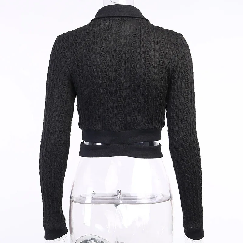 

Women's Tops 2020 Fall New Tops Polo Collar Waist Slim Long Sleeve Short Top fall 2020 women clothing