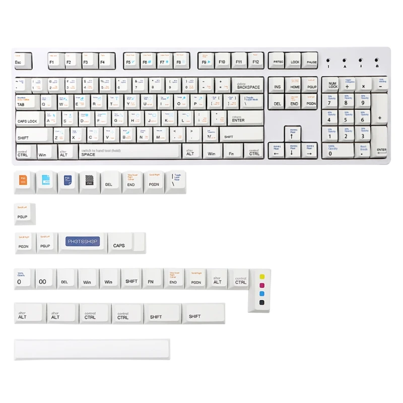 

PS Theme Keycap PBT Standard Dye Sublimation Process Keycap 136Keys Cherry Profile 6.25U Space for Mechanical Keyboard