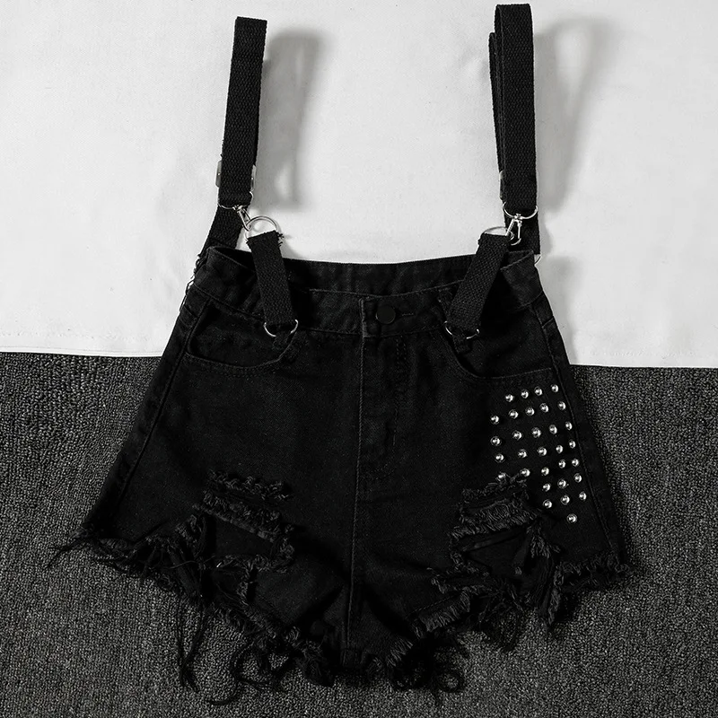 Джинсовые шорты с ремнем джинсы женская рубашка бисером брюки штаны поломанными