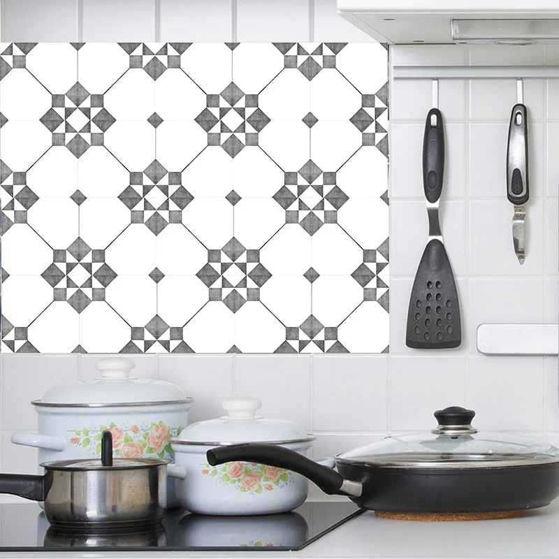 Марокко стикер черный белый цвет мозаика плитка ПВХ Водонепроницаемый Backspalsh