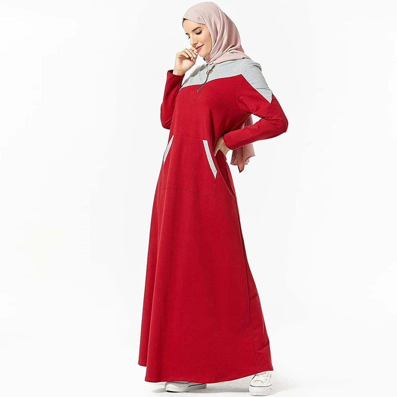 Красное Абая кафтан Дубайский хиджаб мусульманское платье мусульманская одежда