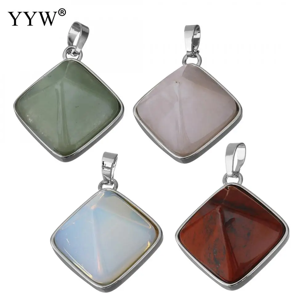 7 цветов подвеска из драгоценного камня в квадратной форме ювелирные подвески