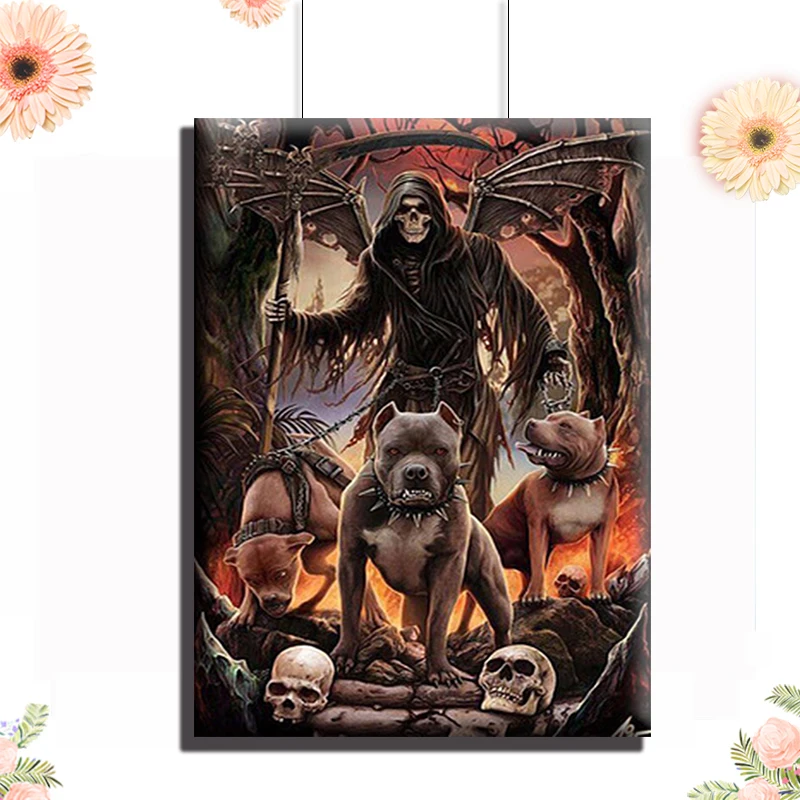 5D алмазная вышивка с животными и черепом декоративная крестом Декор для