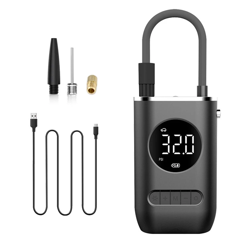 

Tire Inflator Portable Air Compressor 150PSI Air Pump Inflater Digital Pressure Gauge Emergency LED Light for Cars Bike