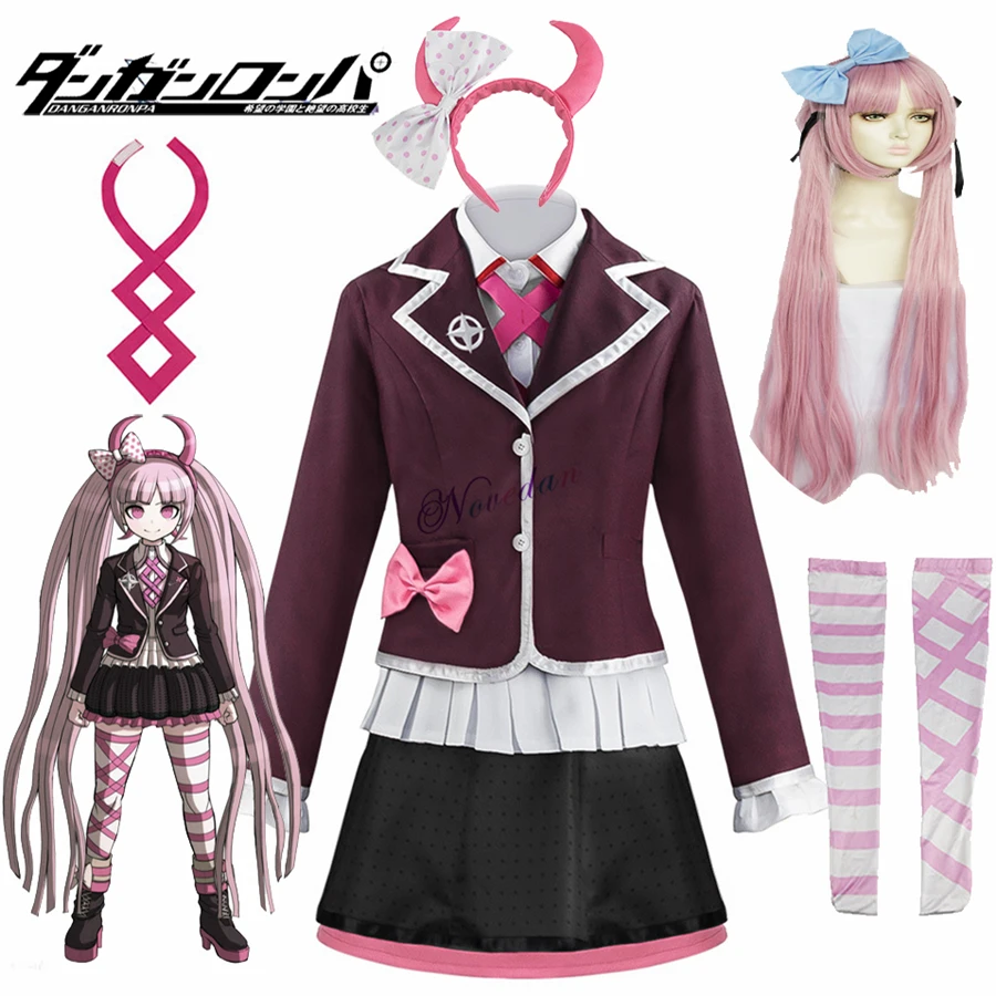 

Danganronpa Another Episode Ultra Despair Utsugi Kotoko Cosplay Costume Women Girls Anime JK School Uniform And Pink Wig