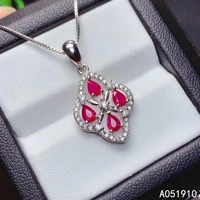 kjjeaxcmy boutique jewelry 925 sterling silver inlaid natural ruby pendant necklacefemale supports detection popular