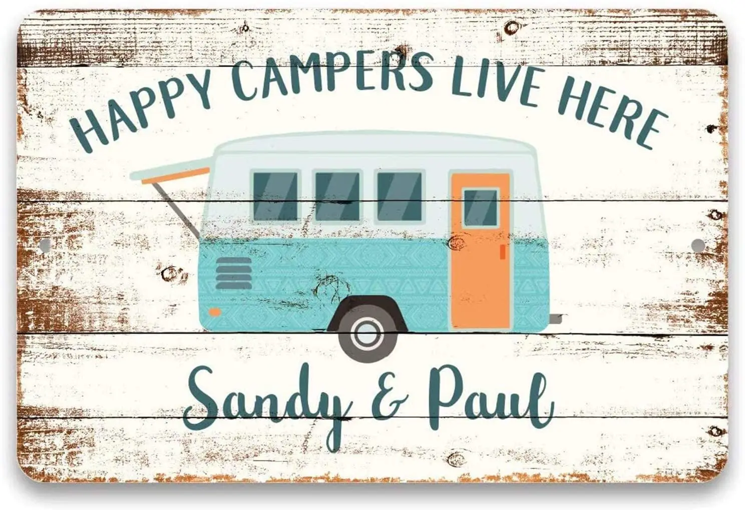 

ICRAEZY Personalized Camping Metal Sign Making Memories One Campsite New Tin Sign Retro Metal Sign