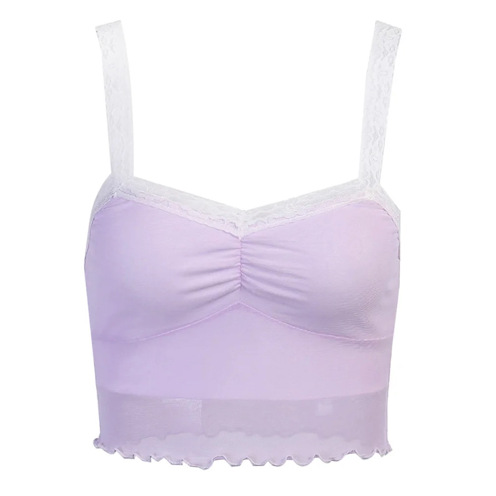 Кроп-топ Unif Y2k Женский модная Милая Двухслойная футболка из сетчатой пряжи с