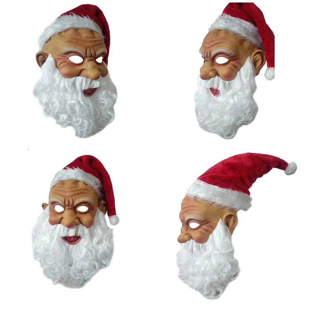 Маска деда мороза закрывающая лицо маска для вечерние необычные аксессуары