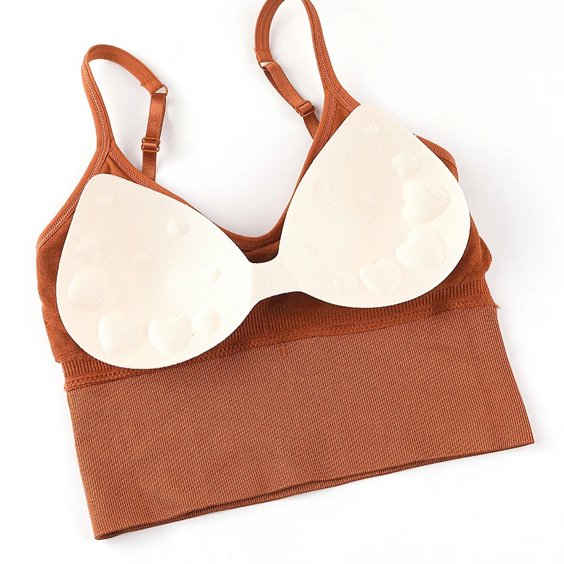 

Women Tanks Crop Top Seamless Underwear Female Crop Top Women Sport Tops Sexy Lingerie Low Back Sleeveless Padded Camisole Femme