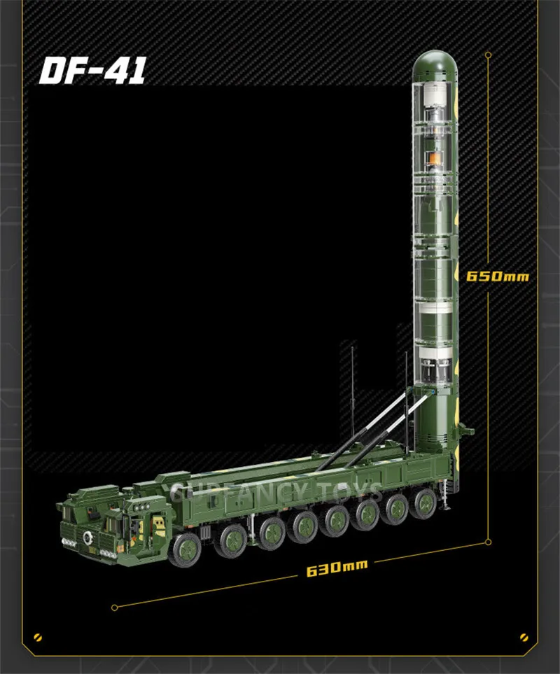 

1868Pcs Combat Zones DF-41 Intercontinental Ballistic Missile Model Bricks Building Blocks Sets Educational Toys for Children