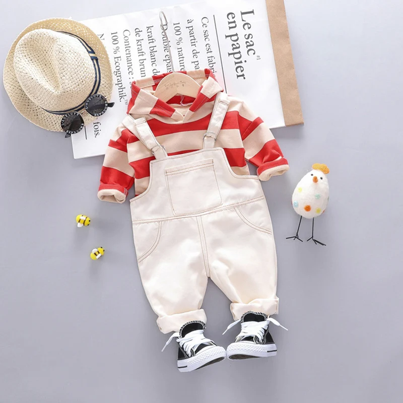 Весенне-осенний комплект одежды для маленьких мальчиков свитер топ штаны костюм