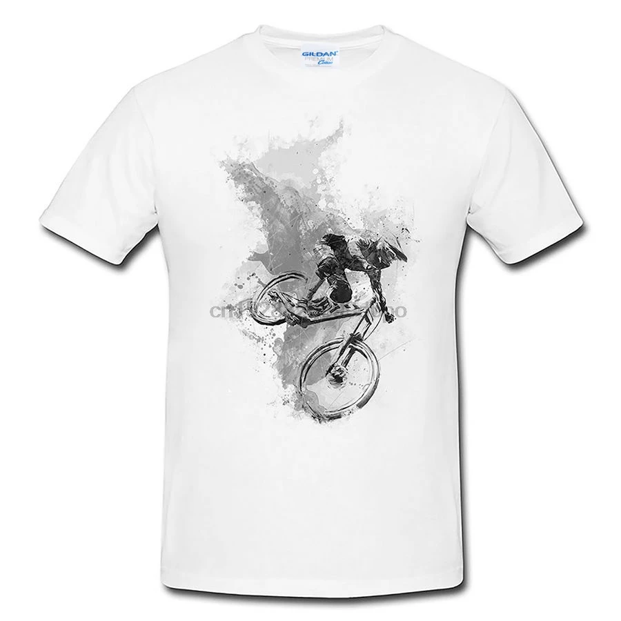 

2018 Fashion Casual High Quality 100% Cotton Printed Men Simple T Shirt White Mountain Bikes Hobby Tee Shirts