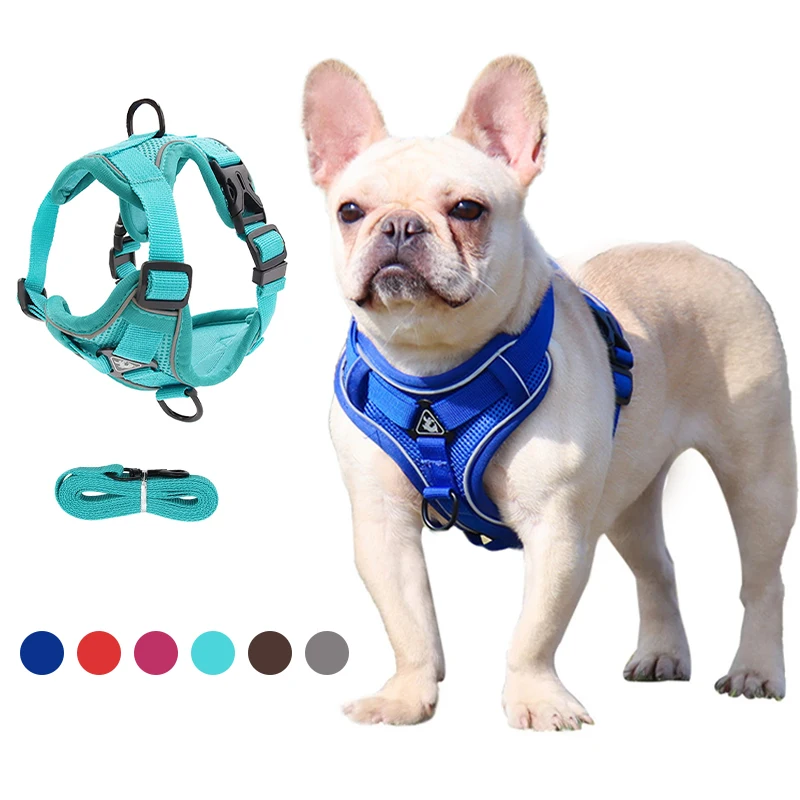 

Adjustable Dog Harness Reflective Pet Dog Safety Vehicular Lead Straps Breathable Dog Cat Training Harnesses Pet Accessories