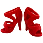 Босоножки на высоком каблуке, 10 парыкомпл., красные модные босоножки, аксессуары для девочек 1:6, детские игрушки 013A