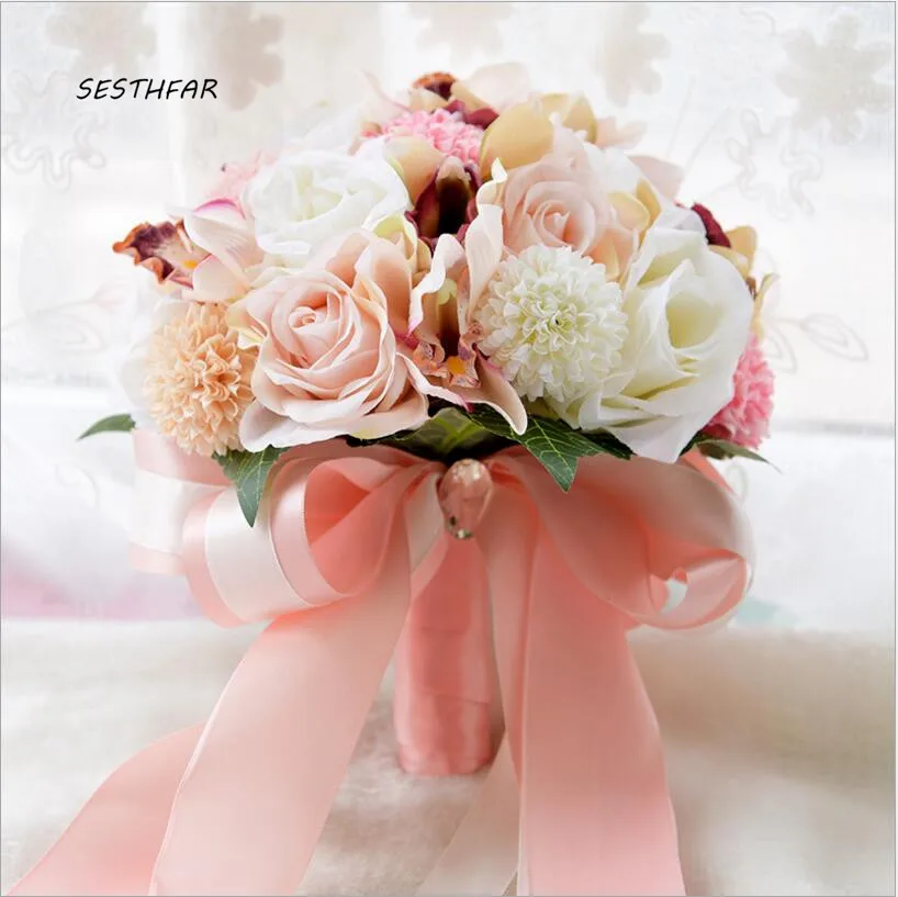 

Wedding Flowers Bridal Bouquet Artificial Silk Wedding Bouquet Photograph Hydrangea Iris Rose with Berries SPH039