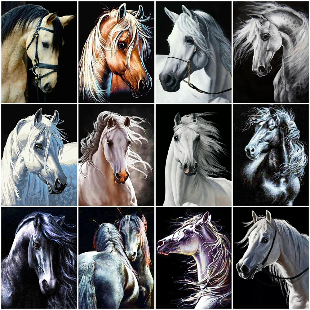 

5D DIY Diamond Embroidery Horse Full Square Diamond Painting Animals Pictures Of Rhinestones Home Decoration