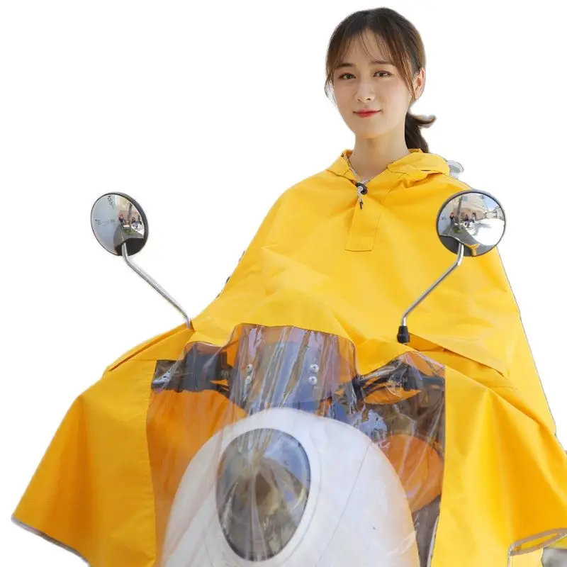 

Милый желтый мотоциклетный дождевик для взрослых, водонепроницаемый дождевик с электрическим автомобилем, Женский дождевик-пончо, ветровк...
