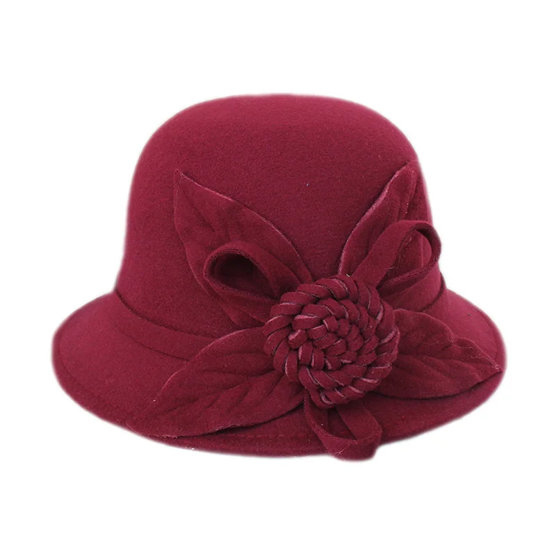 Новинка 2022 весенне-осенняя Ретро фетровая шляпа женская Женская Цветочная