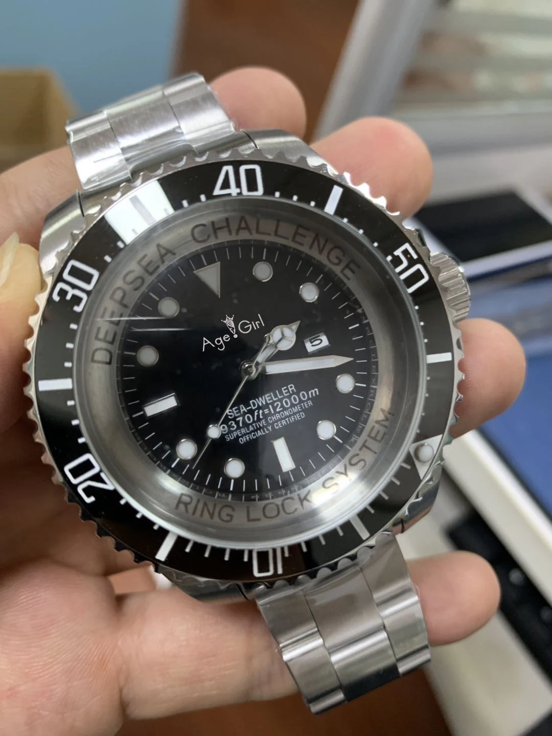 

Classic New Men Stainless Steel Automatic Mechanical Black Blue Ceramic Bezel Sapphire Watches Heavy Big Limited Sport 54mm
