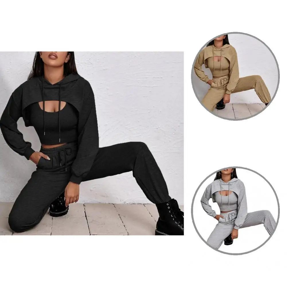 

Comfy Skin-friendly Loose Shawl Vest High Waist Sweatpants for Running