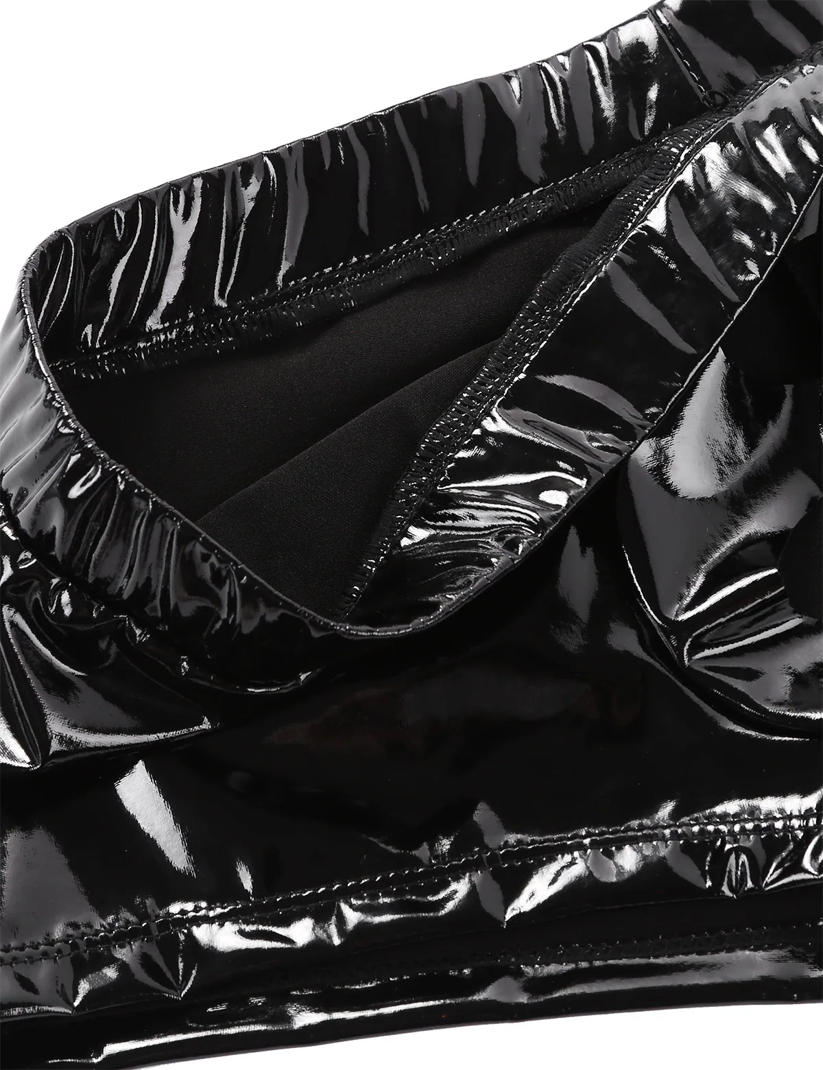 Мужские трусы из лакированной кожи с низкой посадкой трусы-боксеры дырками и