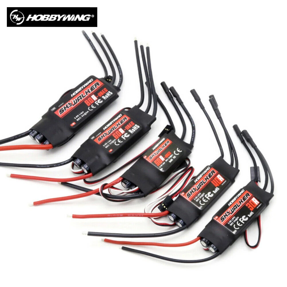 Hobbywing SKYWALKER ESC 2 6s 15A/20A/30A/40A/50A/60A/80A Build in bec UBEC бесколлекторный р/у вертолет самолет
