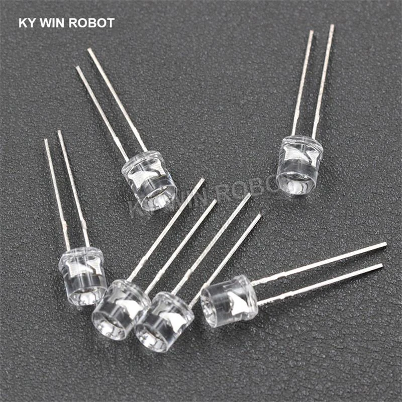 100 шт. 5 мм плоский верх белый красный желтый синий зеленый Ассорти набор лампа