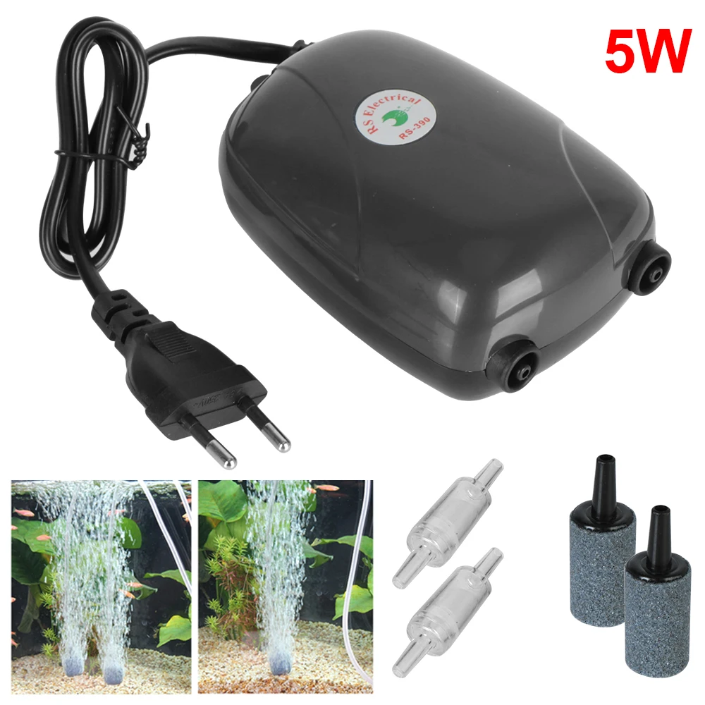 

Mini Fish Tank Oxygenation Pump Single Double Outlet Quarium Supplies Increase Oxygen Compressor Aquarium Air Pump EU Plug