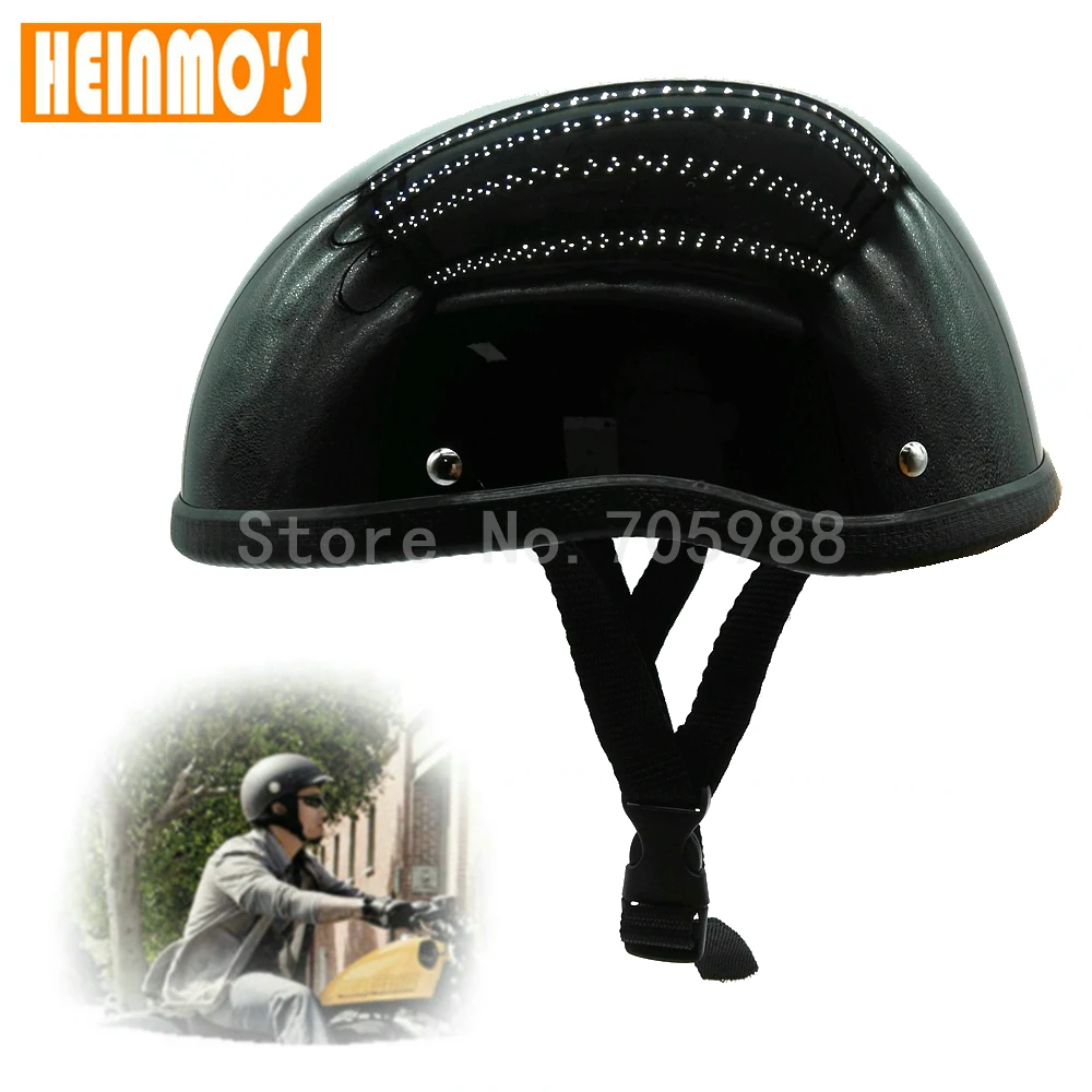 Мотоциклетный шлем унисекс гоночный в стиле ретро матовый черный для езды по