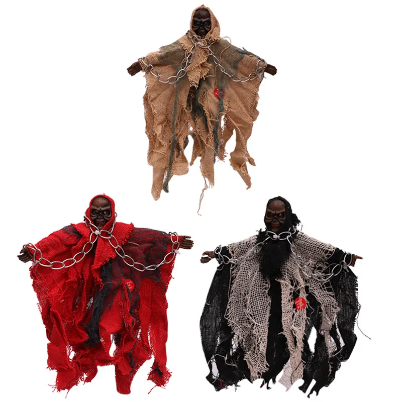 

Halloween Hanging Skull Head Ghost Haunted House Escape Horror Props Ornament Halloween Party Decorations With Scary Sounds