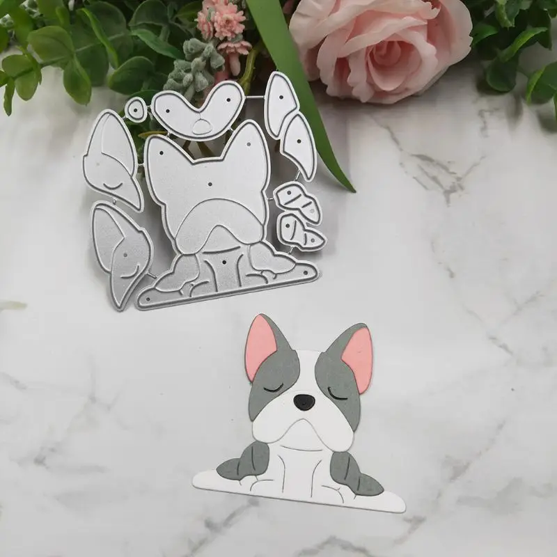 Спальный собака металлический Трафаретный вырубной штамп Скрапбукинг Сделай