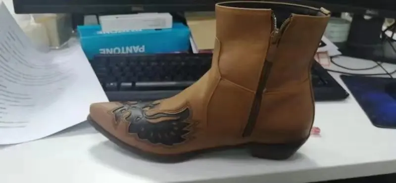 

Winter Ankle Boots Men Shoes Appliques Vintage Classic Male Casual Motorcycle Boot Zapatos De Hombre Fashion Shoes Men D92