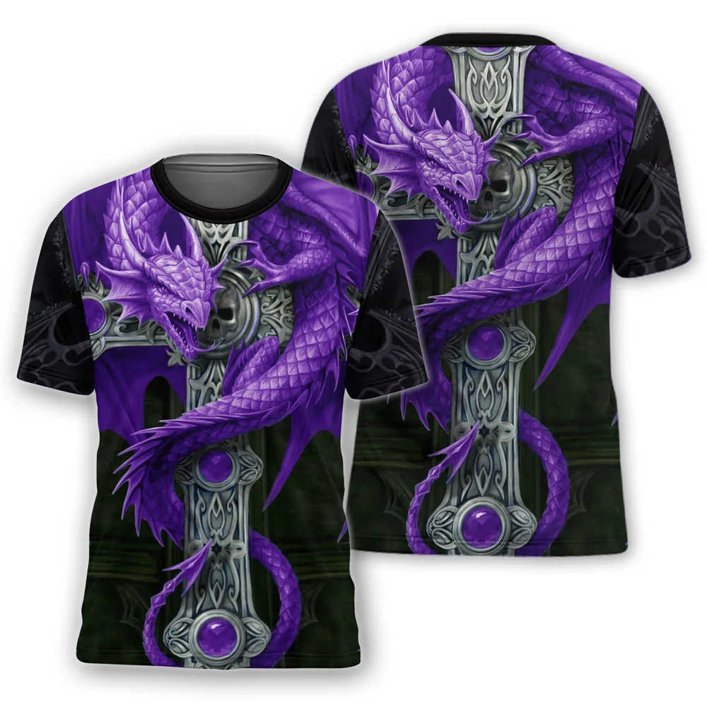 

3d Printed t shirts Men Summer Funny Novelty Dragon Skull T Shirt Men Rock Style Short Sleeve Tops homme tee shirtt