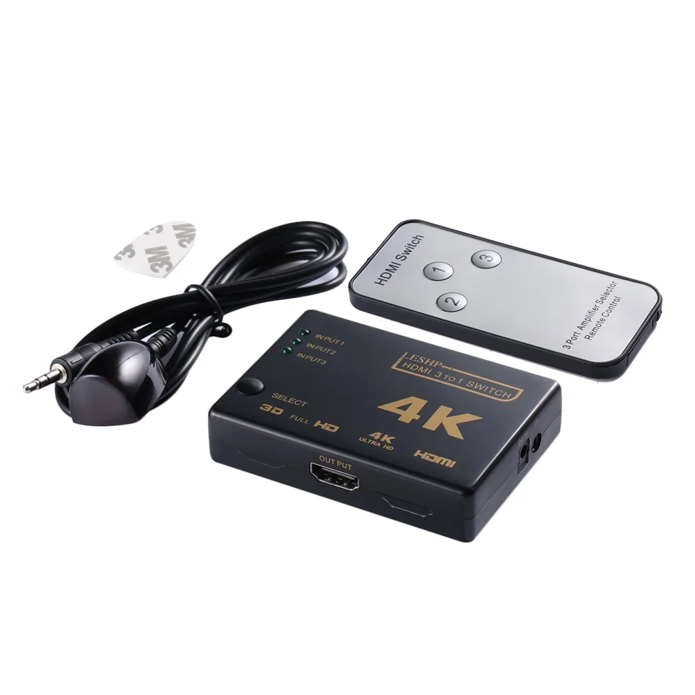 LESHP черный 3 1 4K 1080P HDMI переключатель видео аудио коммутатор разветвитель