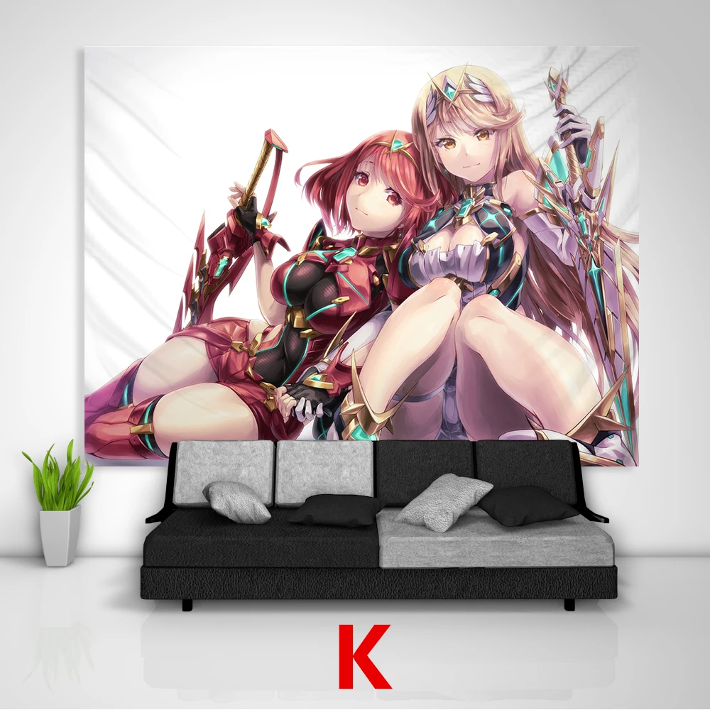 K Xenoblade Chronicles 2 гобелен искусство настенные Чехлы для дивана, стола, кровати, домашний декор, подарок для общежития - Цвет: K