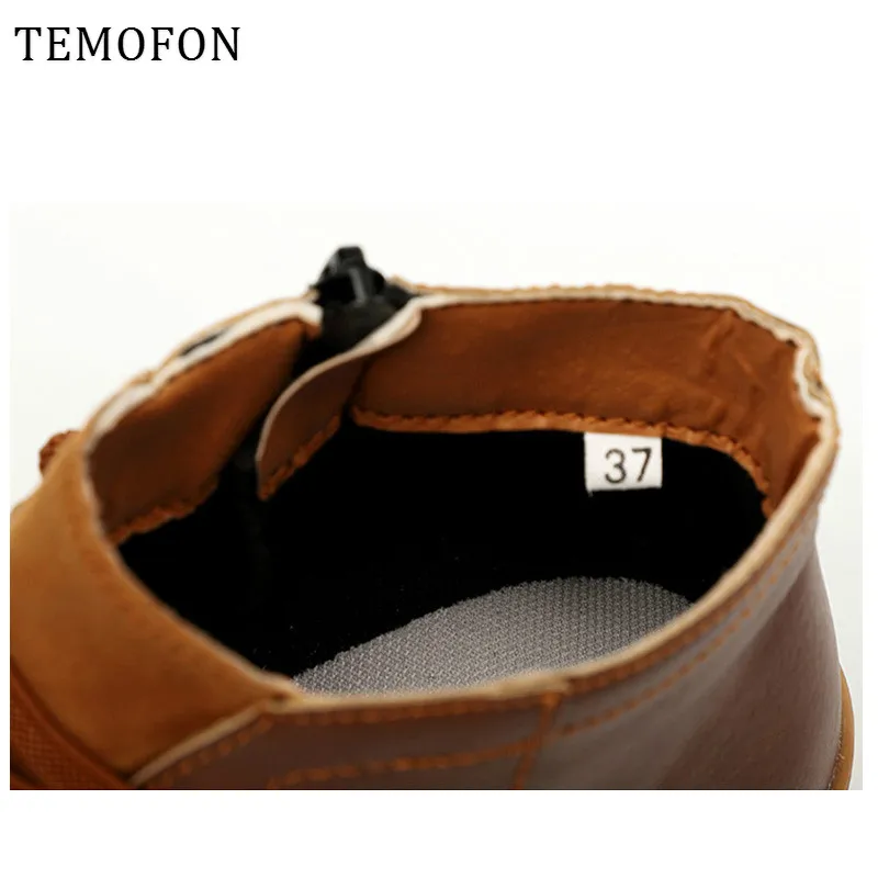 TEMOFON/Женские повседневные кроссовки Кожаные Женская обувь на шнуровке