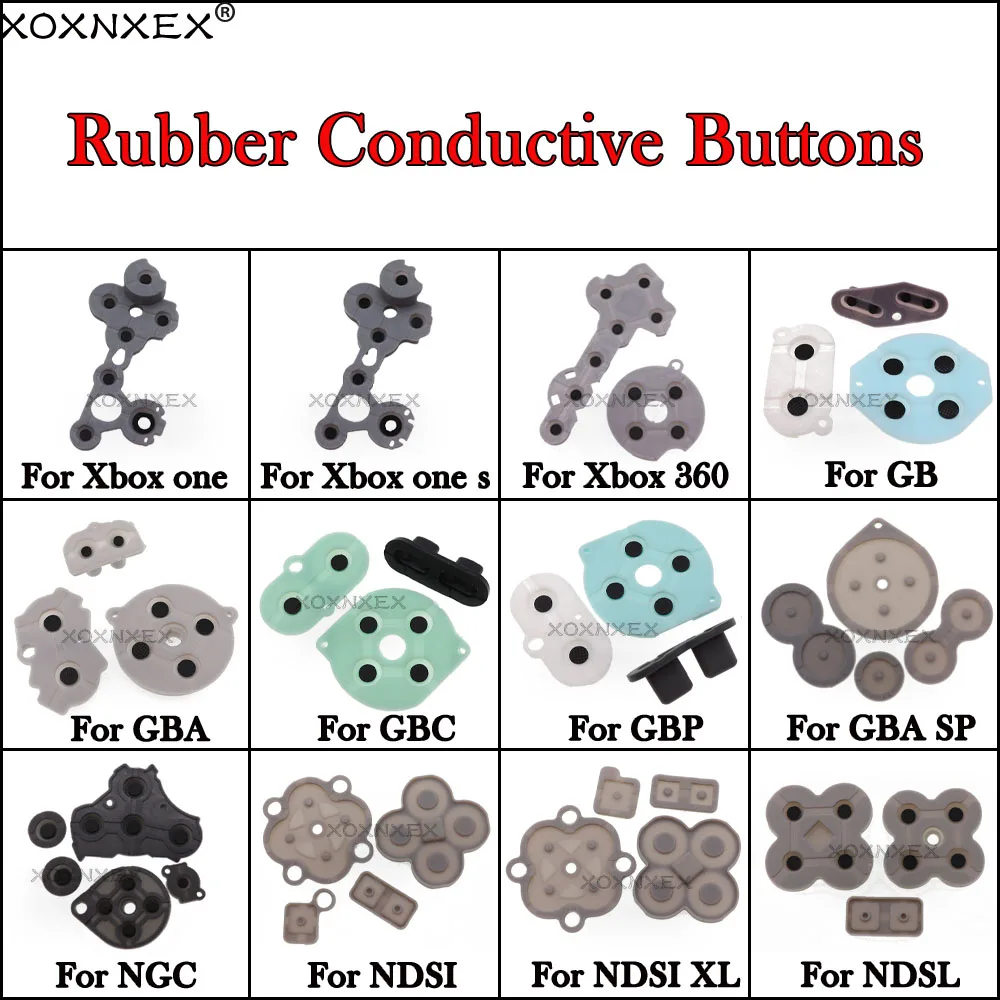

Rubber Conductive Button A-B D-pad for Game Boy Classic GB GBC GBP GBA SP NDSL NDSI NGC Xbox one s Silicone Start Select Keypad