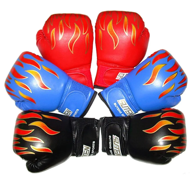 

1 Pair PU Leather Kids Boxing Gloves Children Mitts Mitten MMA Muay Thai Training Hand Protect Punching Sparring Boxing Gloves