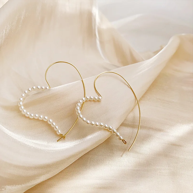 Любовь жемчужные серьги простые и нежные женские сережки темперамент Корейская