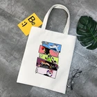 Сумка-шоппер SK8 The Infinity Shopper с аниме, Женская многоразовая сумка для покупок, женская сумка с героями мультфильмов, экологический холст, белые сумки