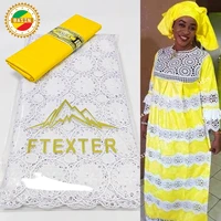 yellow and white 100 cotton guipure dry lace skin friendly swiss voile laces for ankara women top quality basin riche fabrics