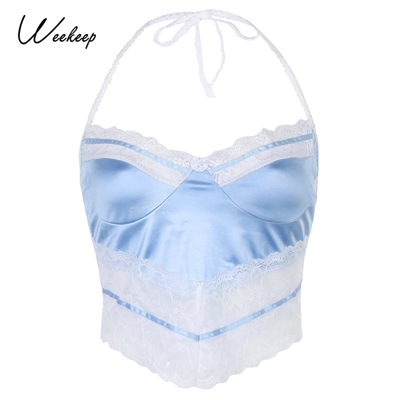 Женский кружевной топ с открытой спиной без рукавов|Топы| |