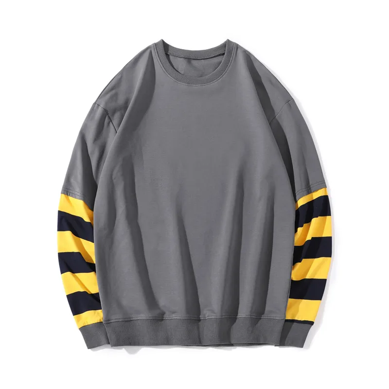 

Men New Autumn Spring O Neck Solid Color Cotton Long Sweatshirts Men Casual Loose Fit Sweatshirts Men Women S-3XL