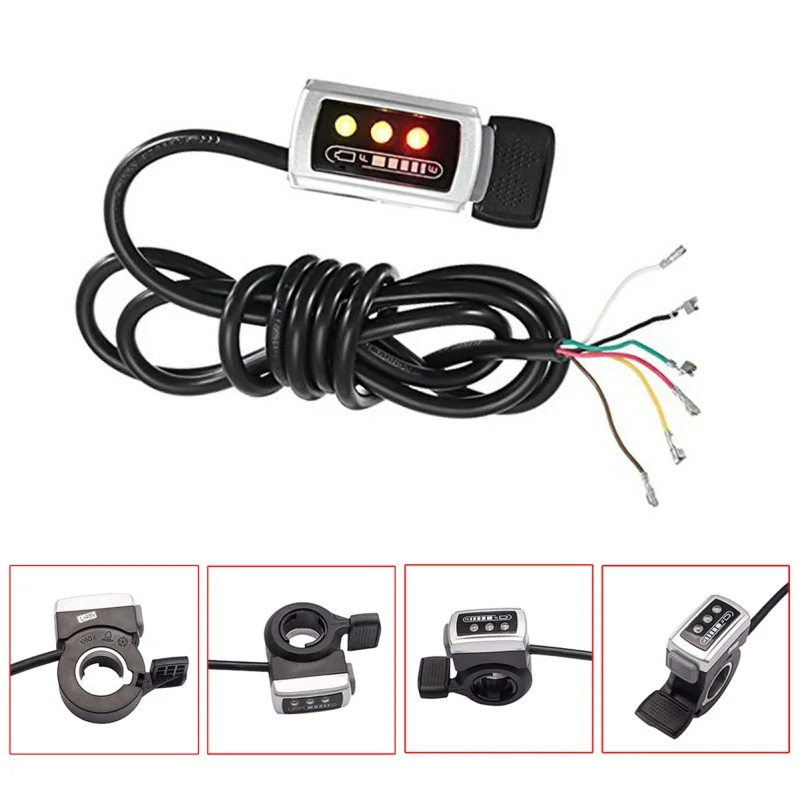 

36V Throttle Electric Bike Handlebar Speed Control Battery Capacity Display Throttle Practical Bicycle Accessories